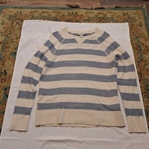 Striped Beige and Blue Women's Sweater. Organic Cotton.